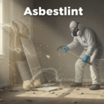 Worker wearing protective gear preventing Asbestlint exposure in a home renovation
