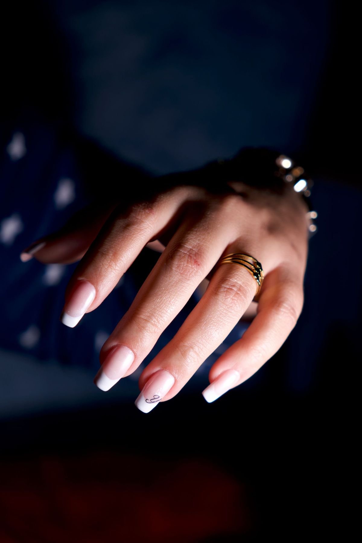 BIAB French manicure with white tips