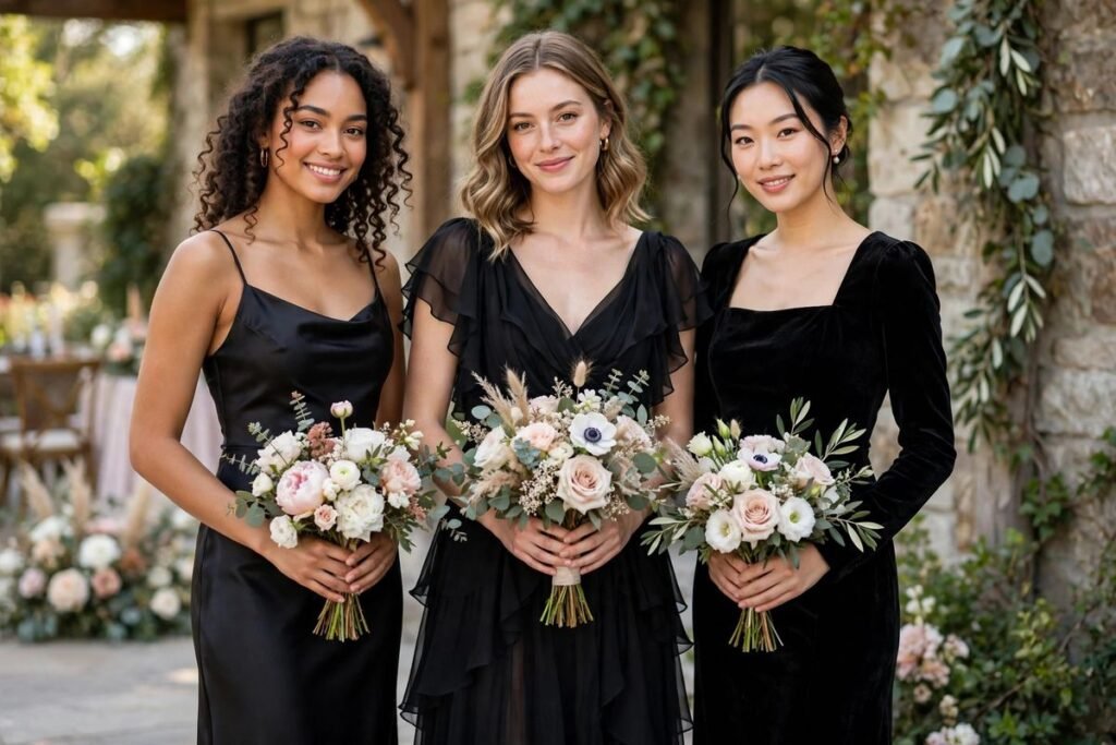 Black Bridesmaid Dresses: How to Style Them for Every Wedding