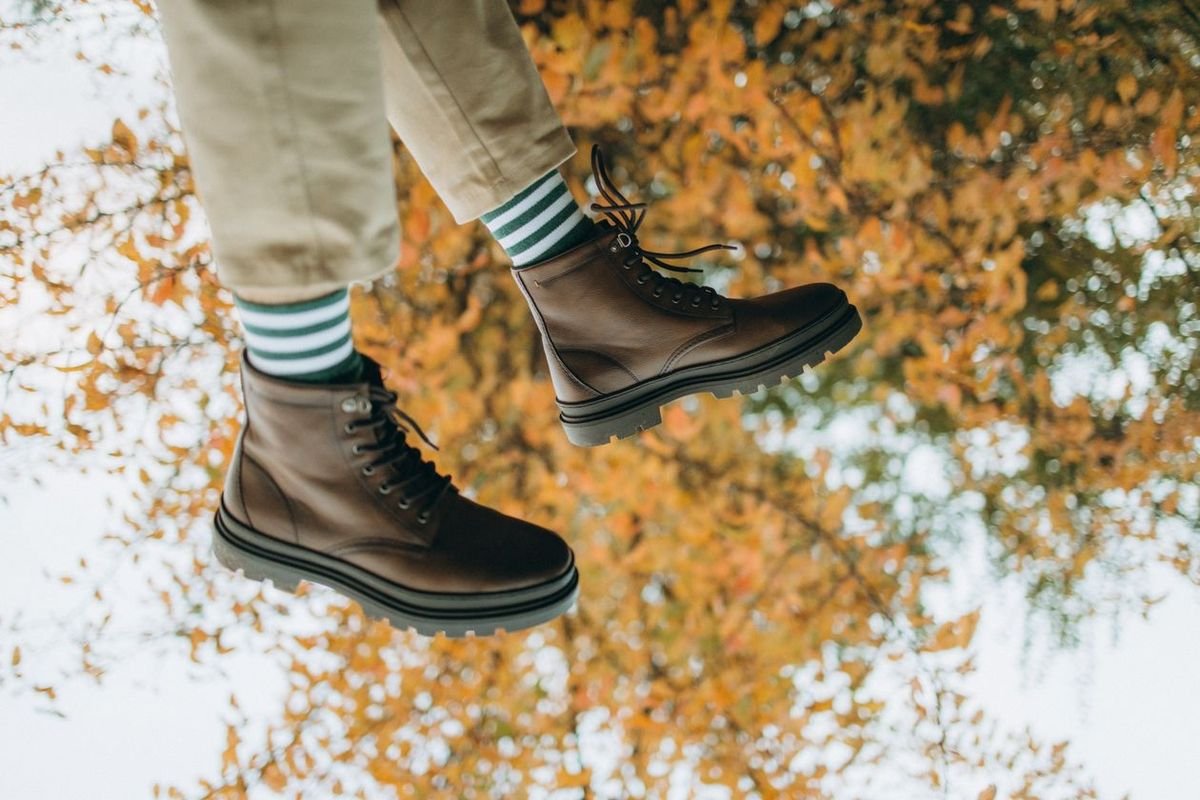 Brown ankle boots styled for a smart work outfit