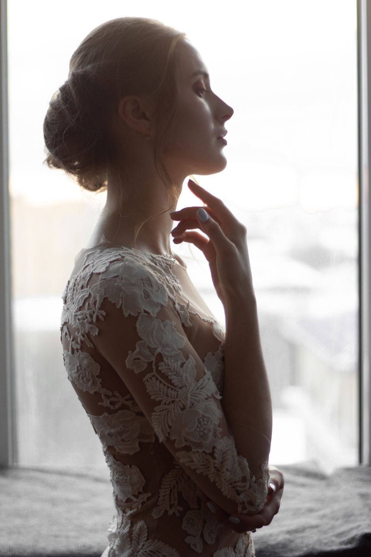 Lace dress outfit for a winter evening